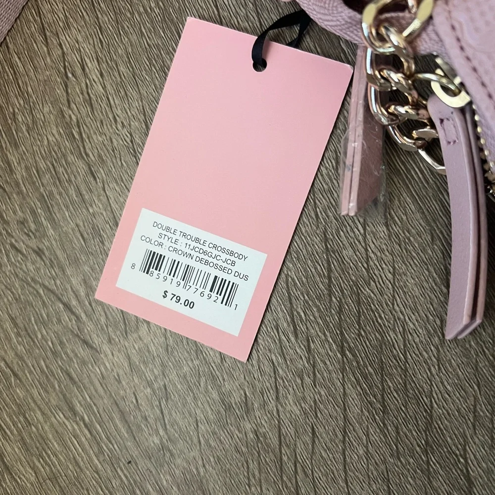 NWT Juicy Couture Pink 2 in 1 Crossbody Bag with Gold Chain - Picture 5 of 11